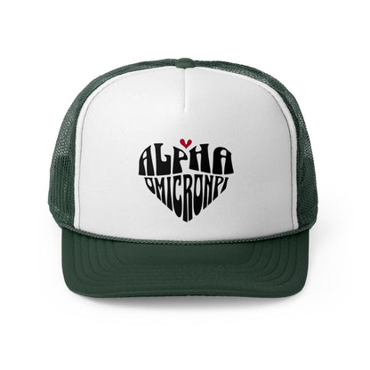 Alpha Omicron Pi Heart Trucker Hat - Ivy Society
