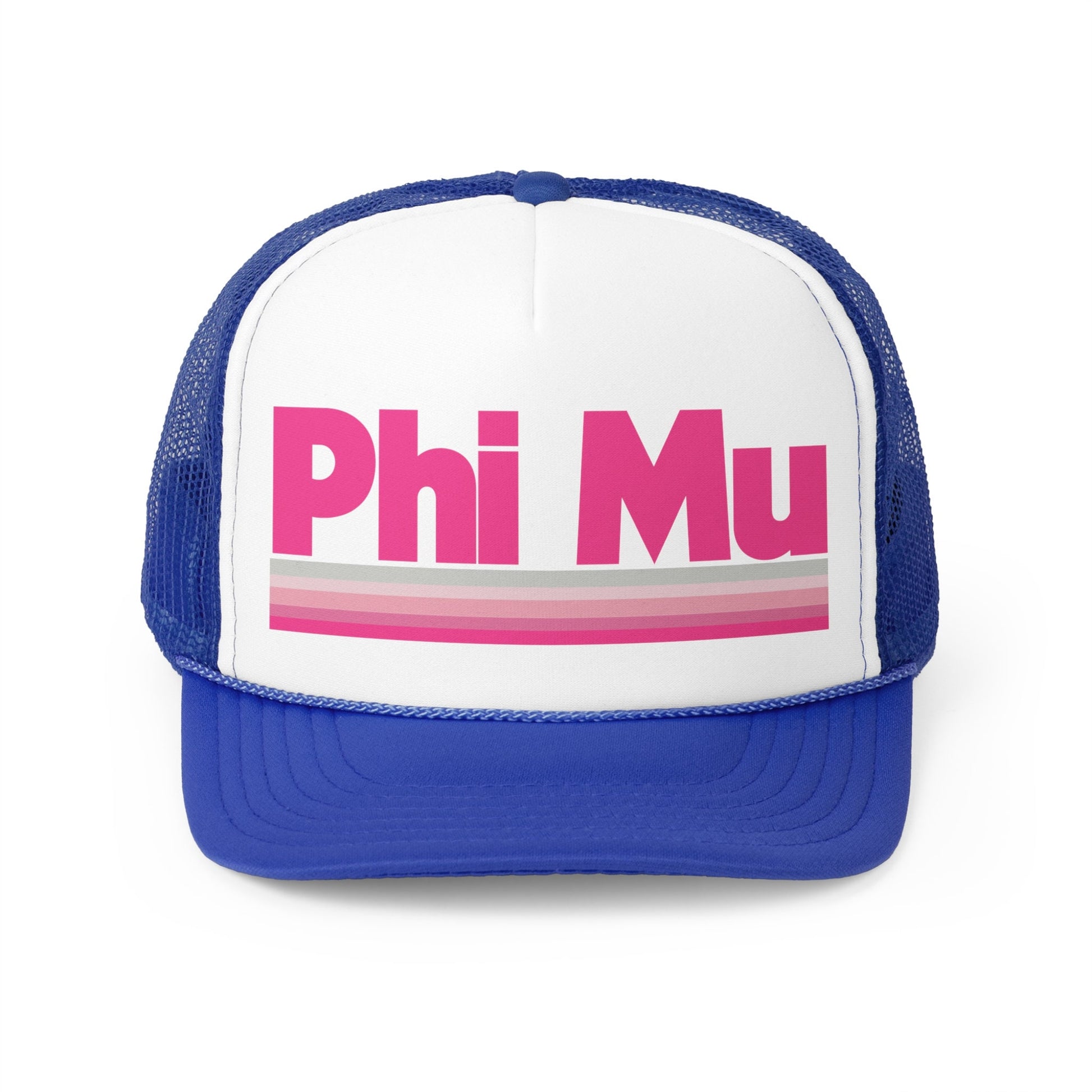 Phi Mu Retro Stripe Trucker Hat - Ivy Society