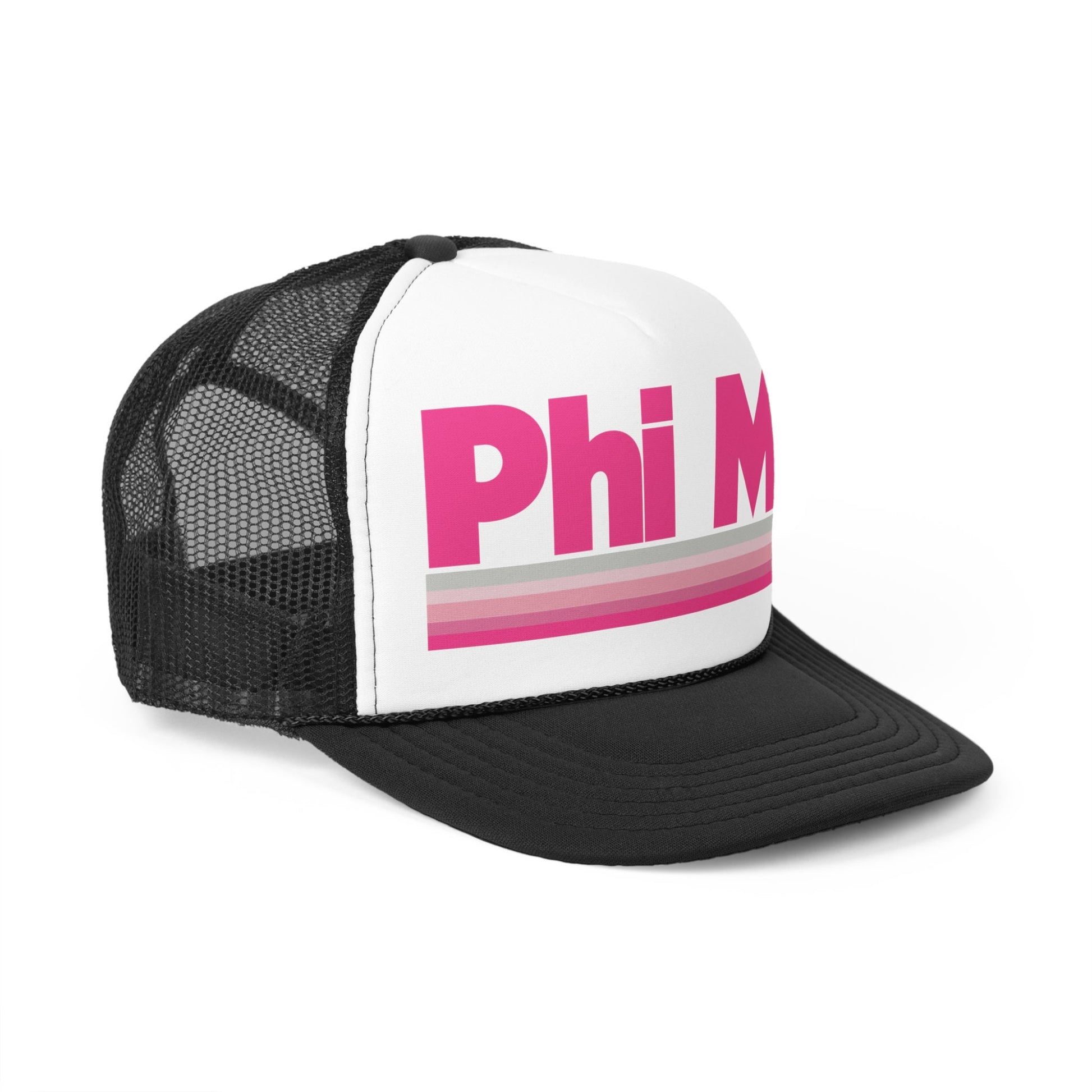 Phi Mu Retro Stripe Trucker Hat - Ivy Society