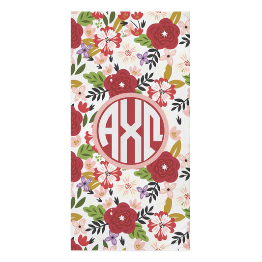 Alpha Chi Omega Floral Lightweight Beach Towel - Ivy Society