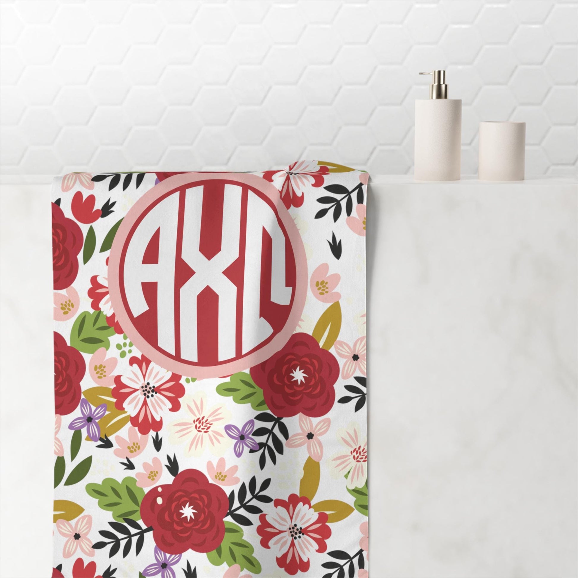 Alpha Chi Omega Floral Lightweight Beach Towel - Ivy Society