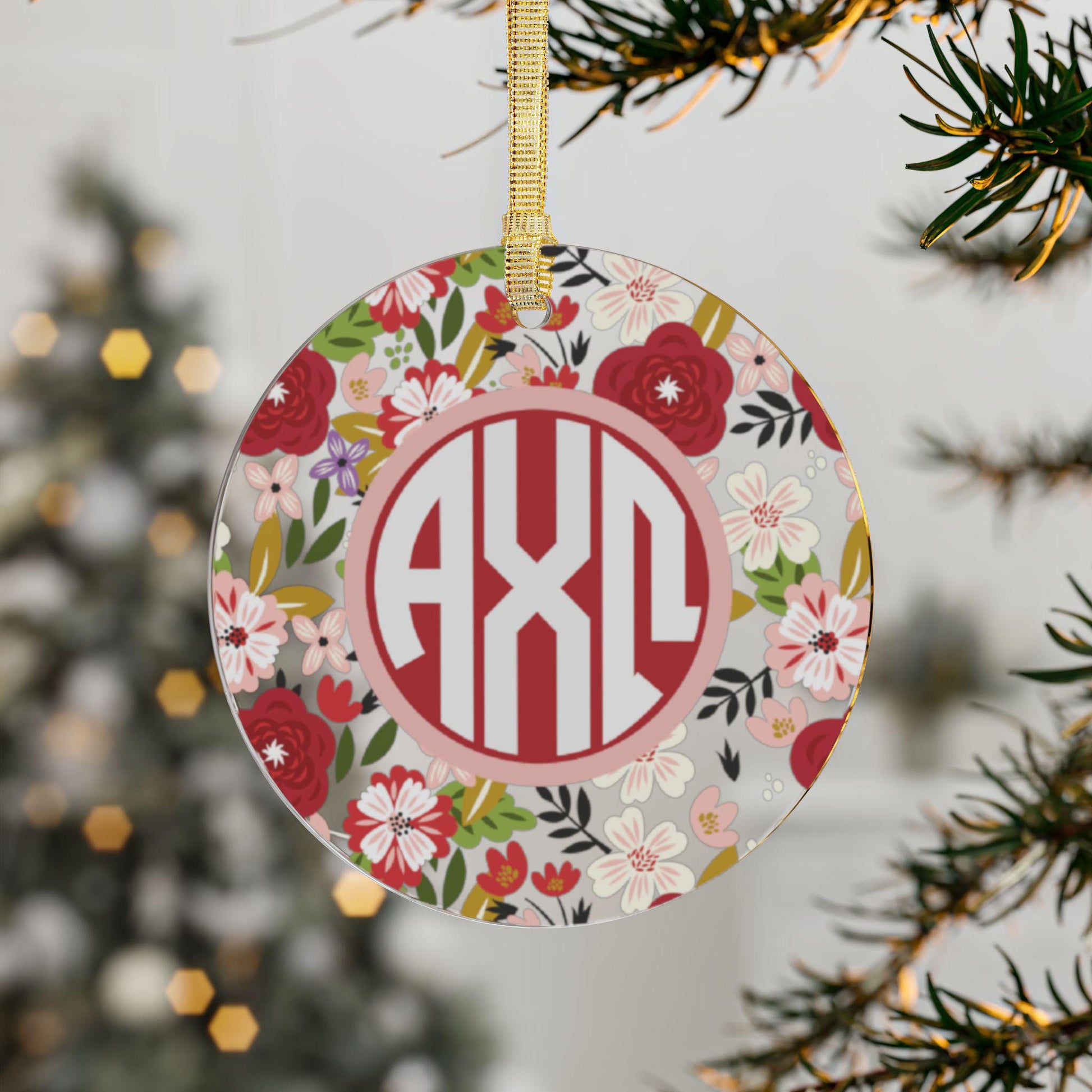 Alpha Chi Omega Floral Ornament - Ivy Society