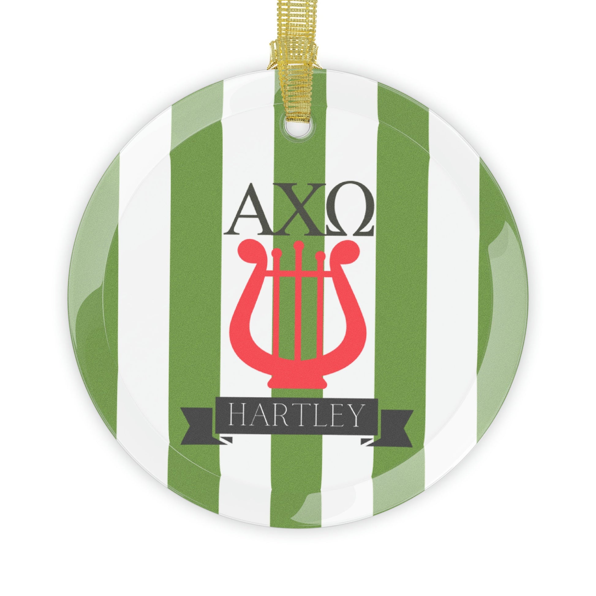 Alpha Chi Omega Personalized Lyre Ornament - Ivy Society