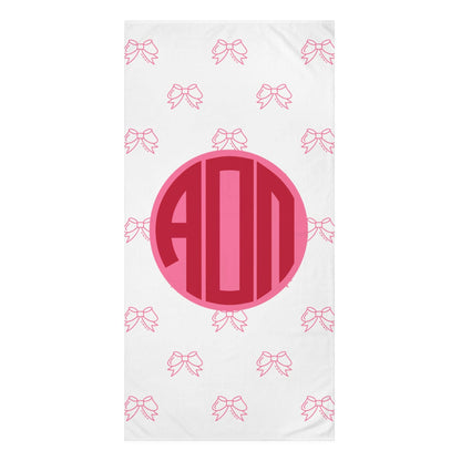Alpha Omicron Pi Bow Beach Towel - Ivy Society