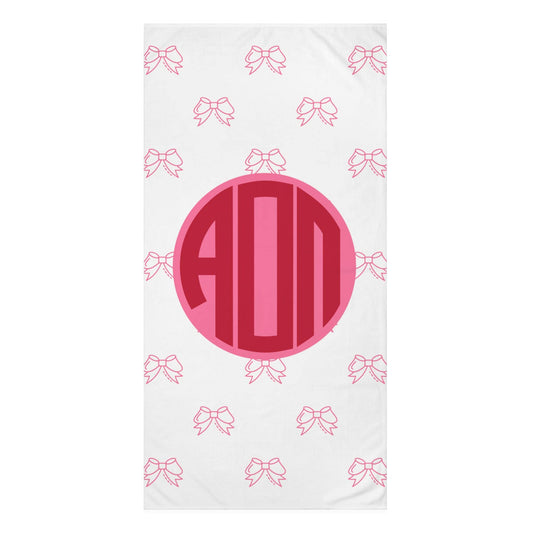 Alpha Omicron Pi Bow Beach Towel - Ivy Society