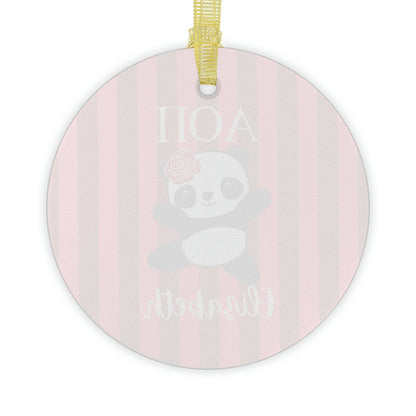 Alpha Omicron Pi Personalized Panda Ornament - Ivy Society