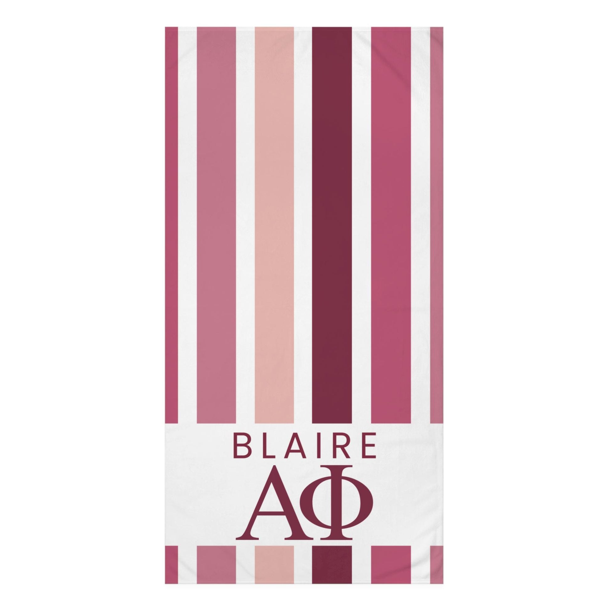 Alpha Phi Personalized Striped Beach Towel - Ivy Society