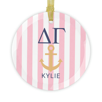 Delta Gamma Personalized Anchor Ornament - Ivy Society