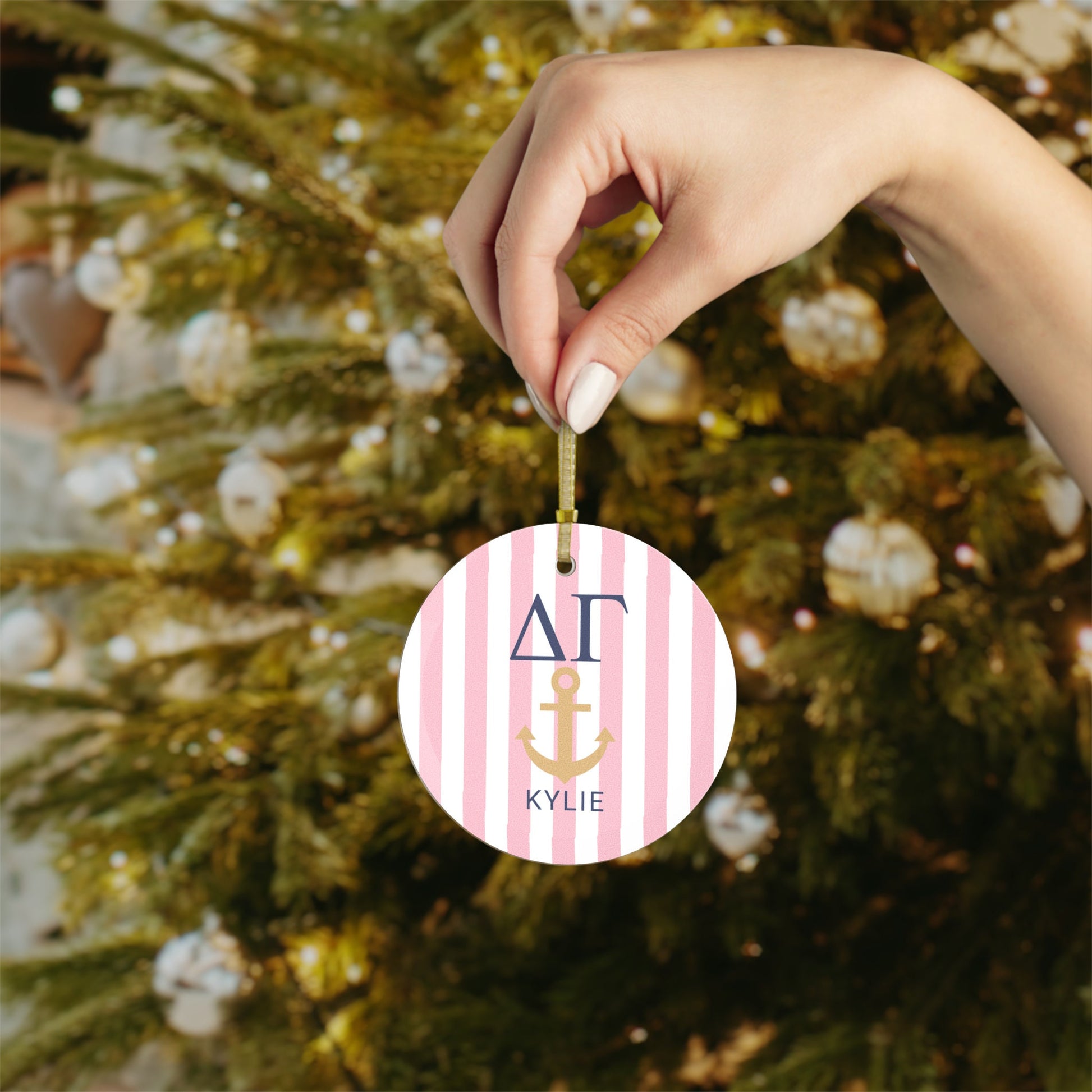 Delta Gamma Personalized Anchor Ornament - Ivy Society