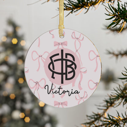 Gamma Phi Beta Personalized Bow Ornament - Ivy Society