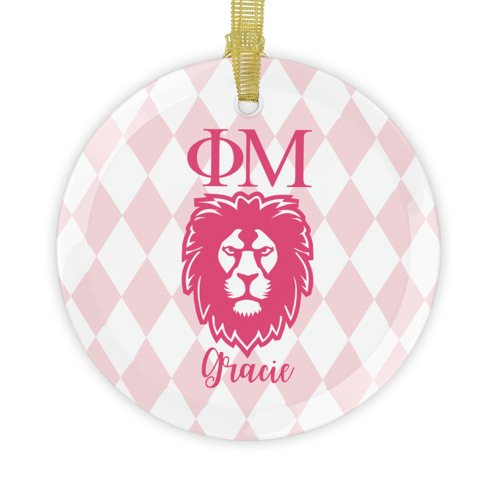 Phi Mu Personalized Lion Ornament - Ivy Society