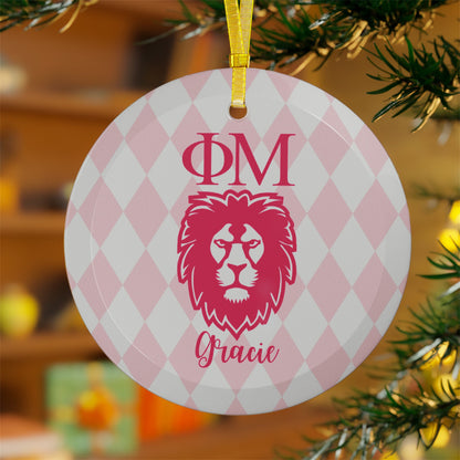Phi Mu Personalized Lion Ornament - Ivy Society