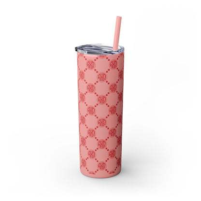 Alpha Chi Omega Monogram Print Skinny Tumbler - Ivy Society