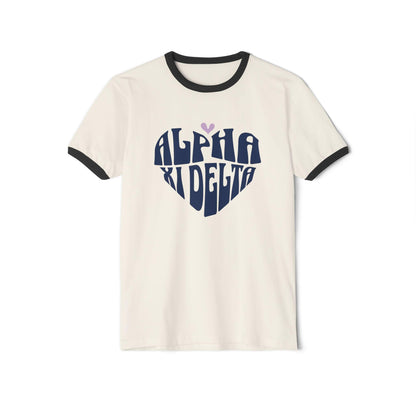Alpha Xi Delta Heart Ringer Tee - Ivy Society