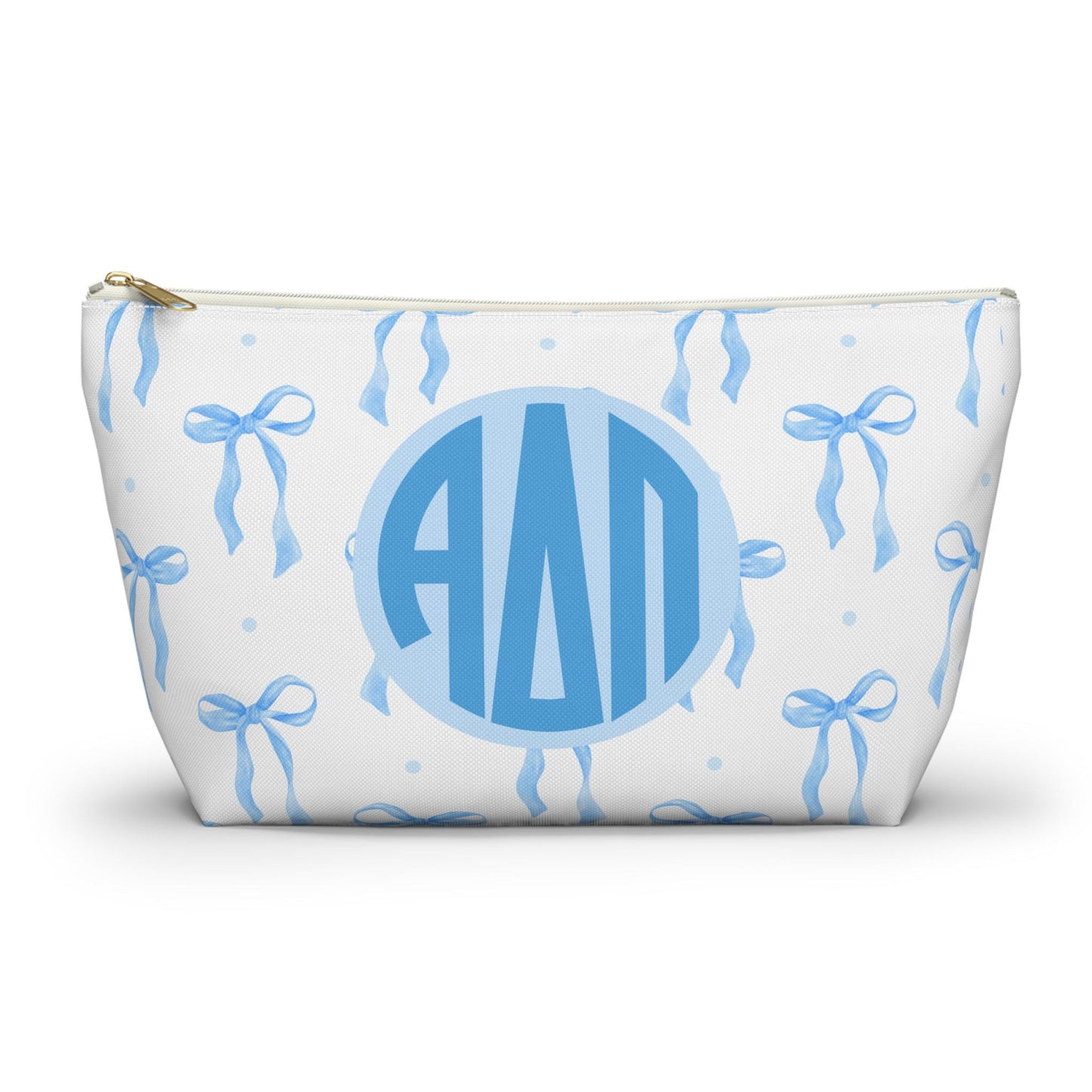 Alpha Delta Pi Monogram Bow Makeup Bag - Ivy Society