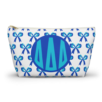 Tri Delta Monogram Bow Makeup Bag - Ivy Society