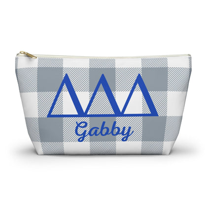 Tri Delta Personalized Checkered Makeup Bag - Ivy Society