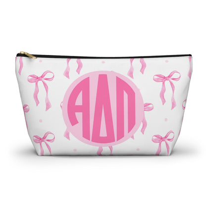 Alpha Delta Pi Monogram Bow Makeup Bag - Ivy Society