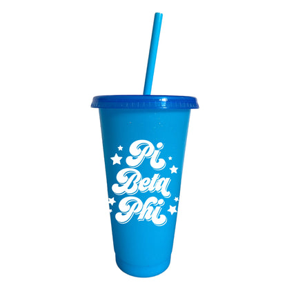 Pi Beta Phi Glitter Color Changing Cup 4 Pack - Ivy Society
