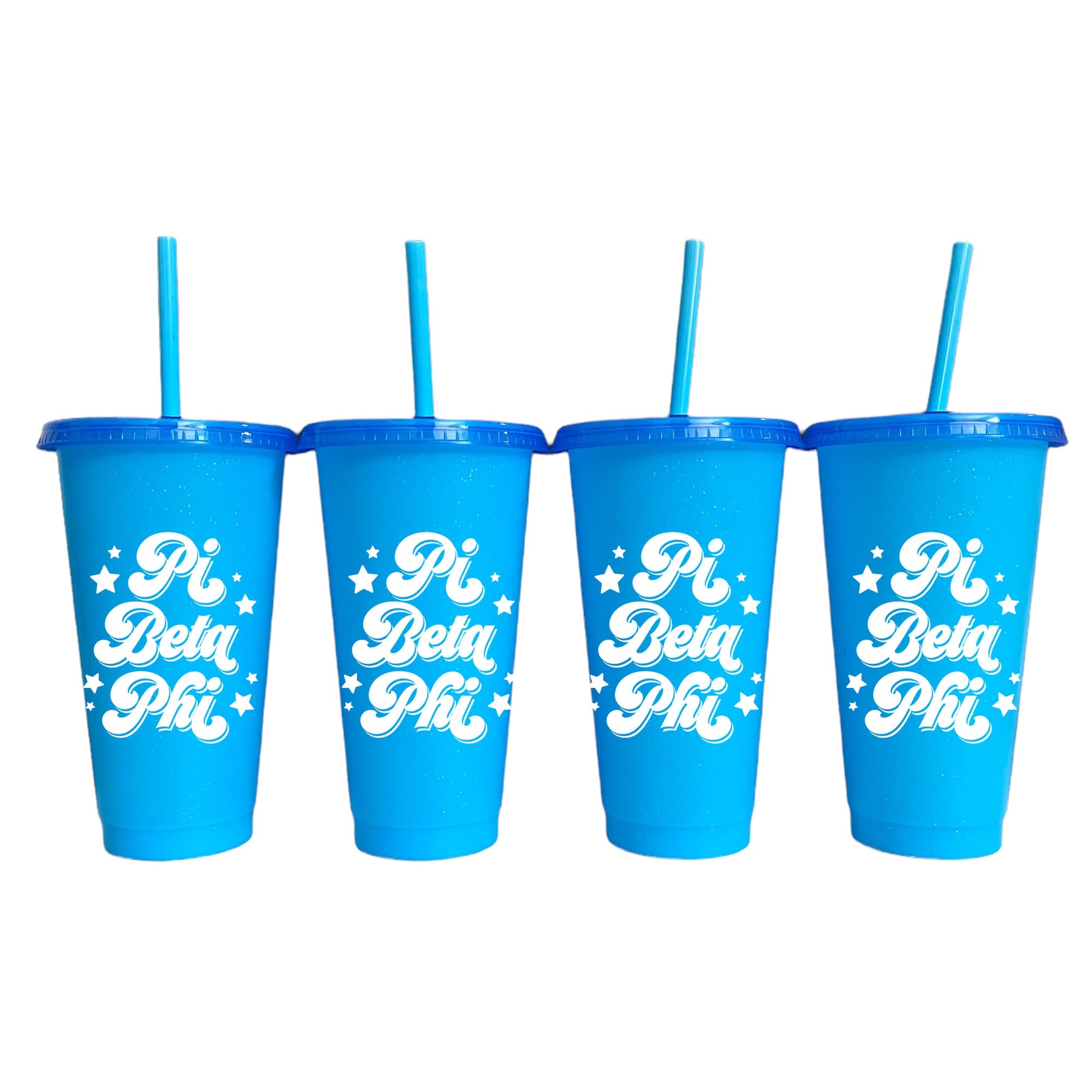 Pi Beta Phi Glitter Color Changing Cup 4 Pack - Ivy Society