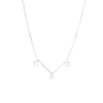 Pi Beta Phi Silver Letters Necklace