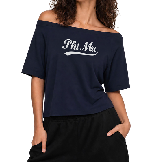 Phi Mu Off the Shoulder Tee