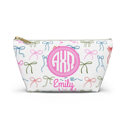 Alpha Chi Omega Personalized Bow Makeup Bag - Ivy Society