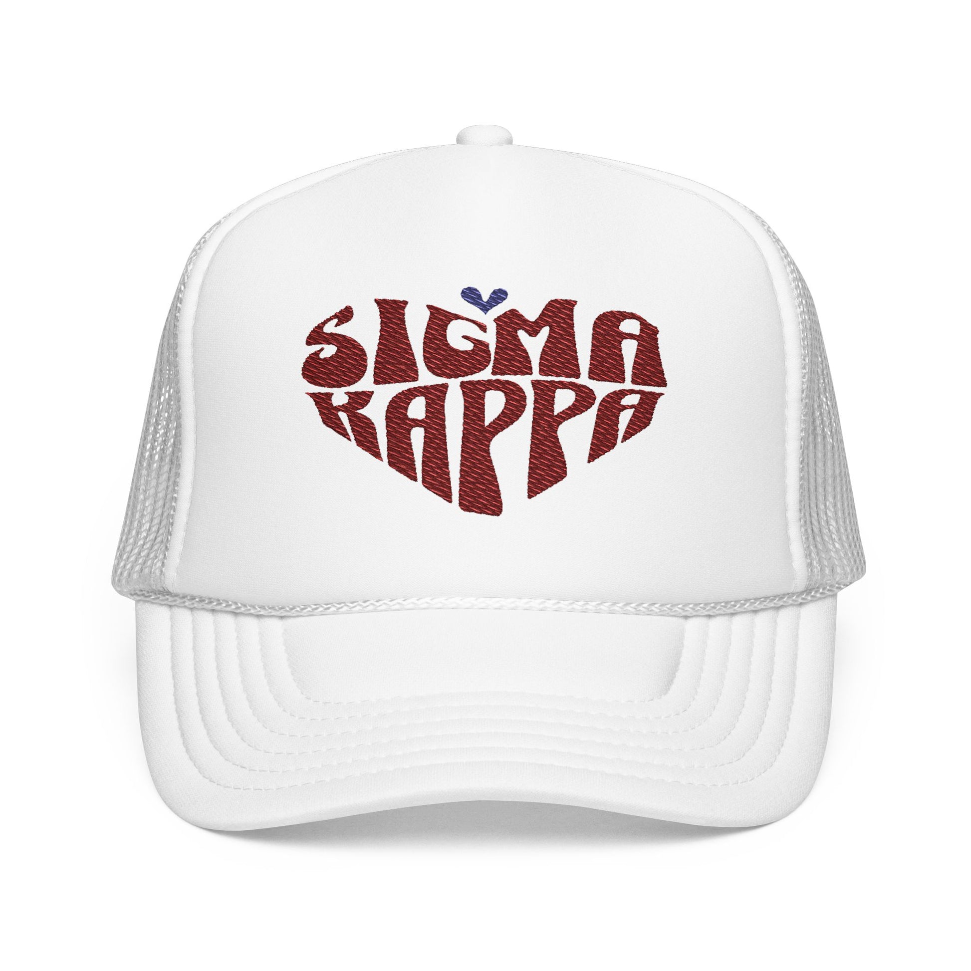 Embroidered Sigma Kappa Heart Trucker Hat - Ivy Society