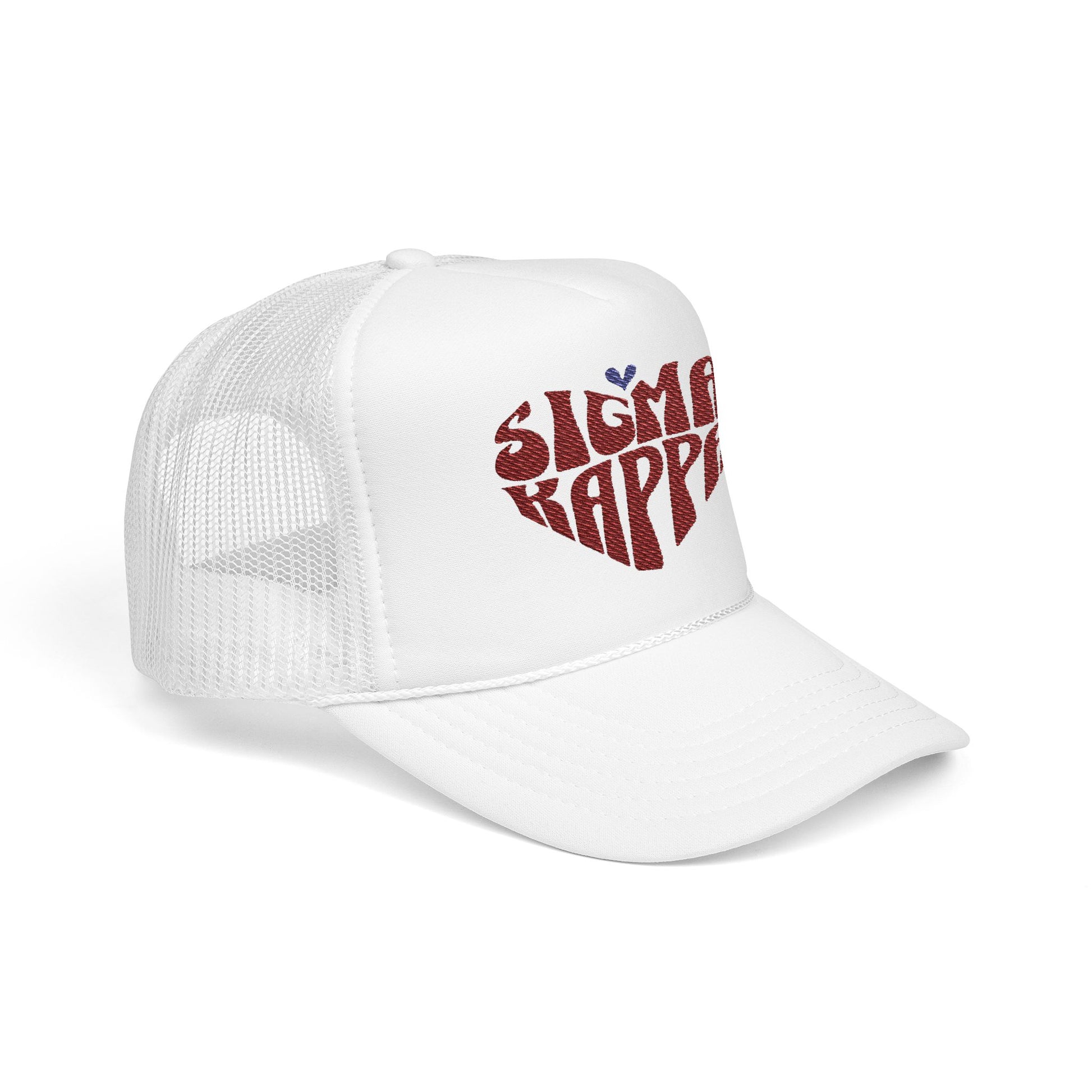 Embroidered Sigma Kappa Heart Trucker Hat - Ivy Society