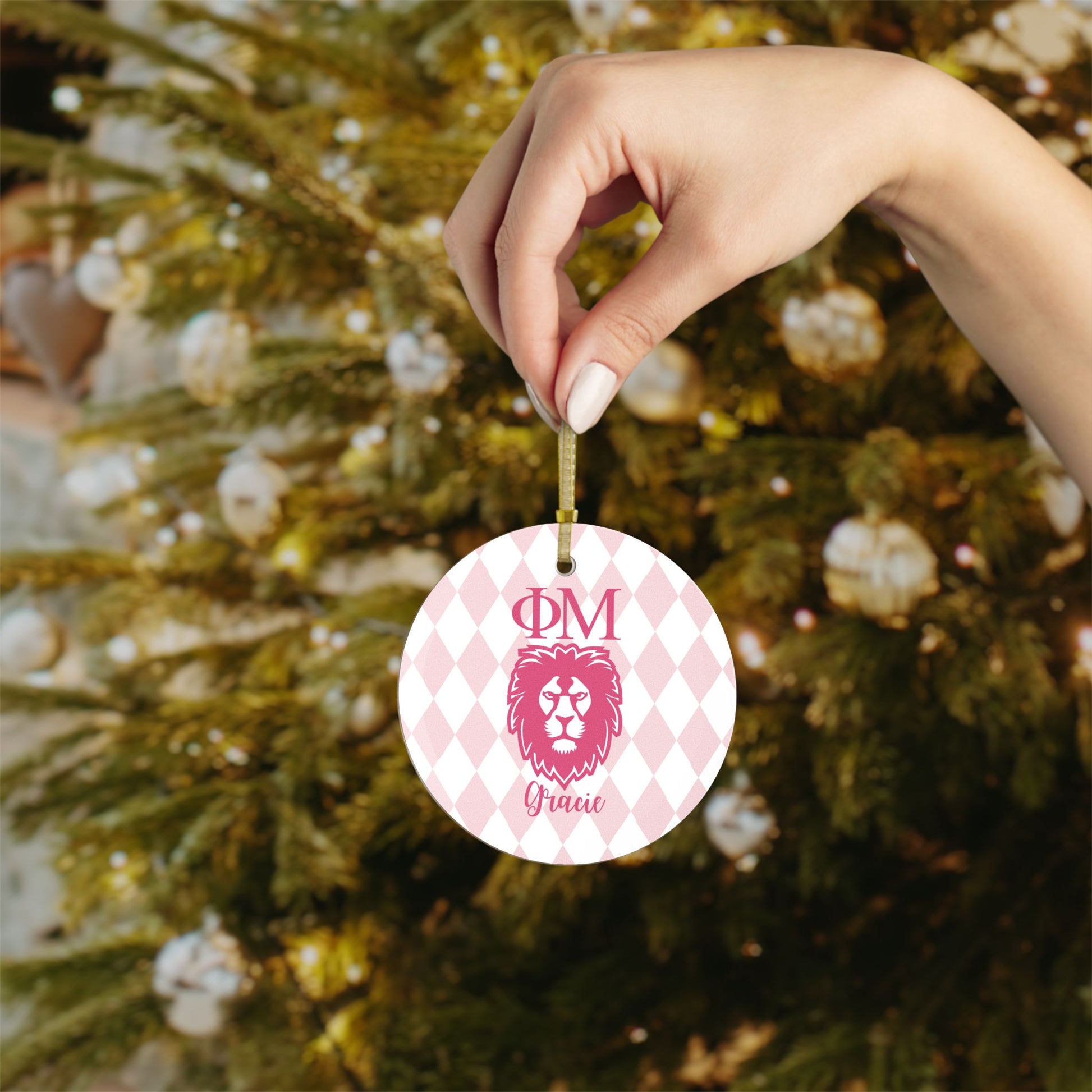 Phi Mu Personalized Ornament - Ivy Society