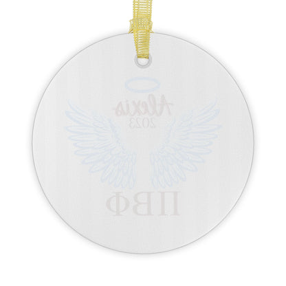 Pi Beta Phi Personalized Blue Angel Wing Ornament - Ivy Society