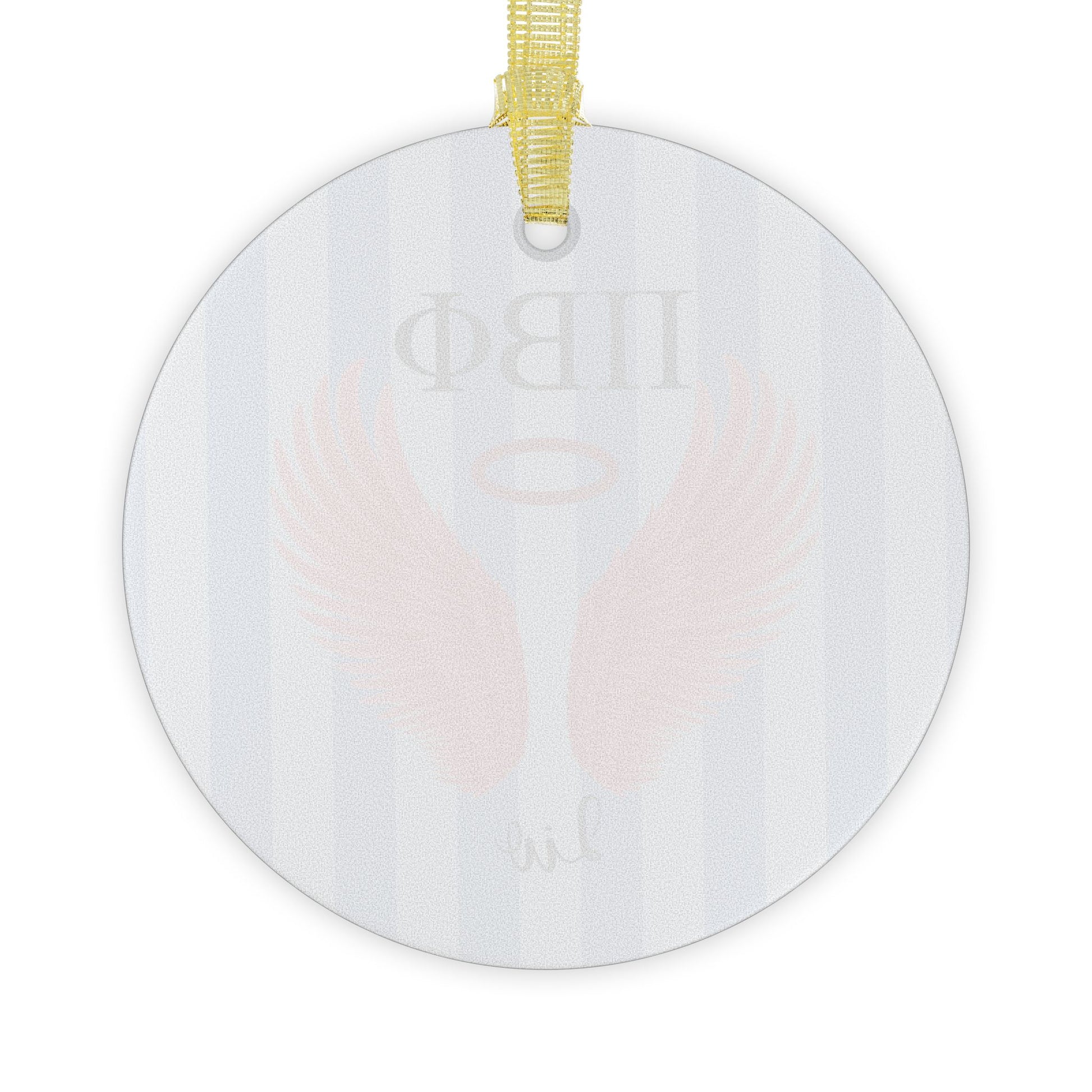 Pi Beta Phi Personalized Pink Angel Wing Ornament - Ivy Society