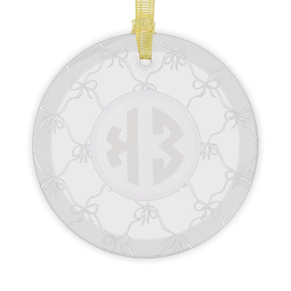 Sigma Kappa Glass Bow Ornament - Ivy Society