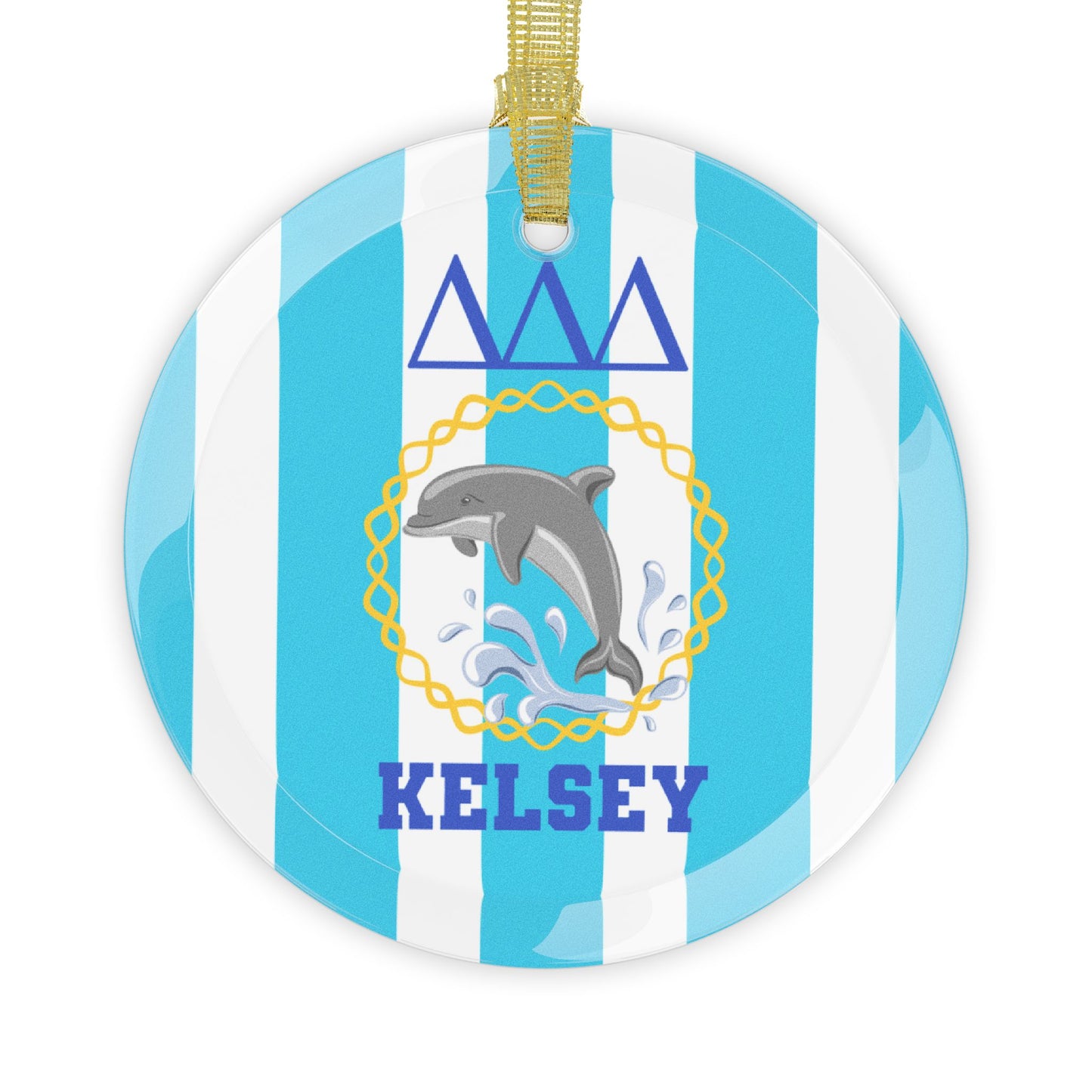 Tri Delta Personalized Dolphin Ornament - Ivy Society