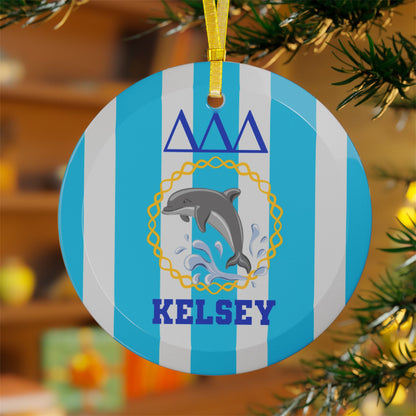 Tri Delta Personalized Dolphin Ornament - Ivy Society