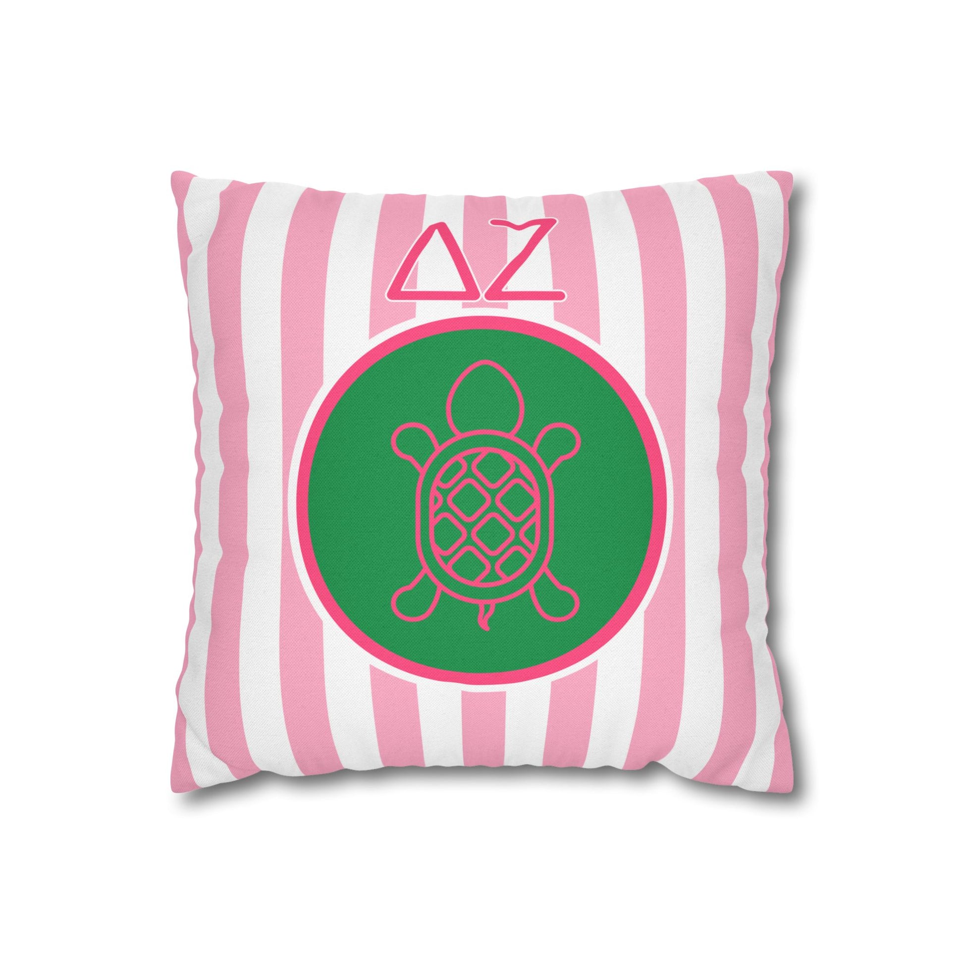 Delta Zeta Turtle Throw Pillow Cover - Ivy Society
