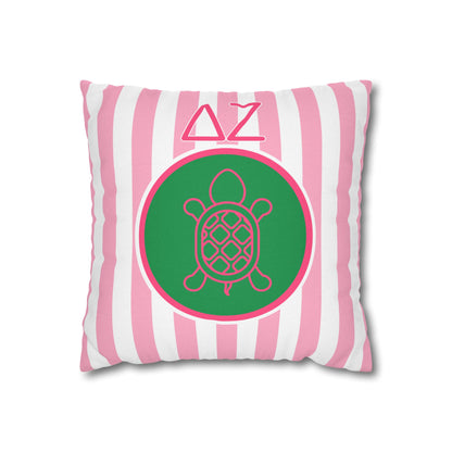 Delta Zeta Turtle Throw Pillow Cover - Ivy Society