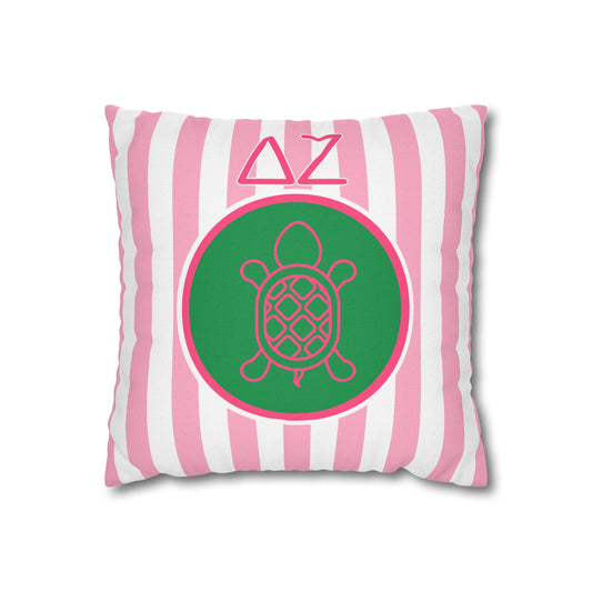 Delta Zeta Turtle Throw Pillow Cover - Ivy Society