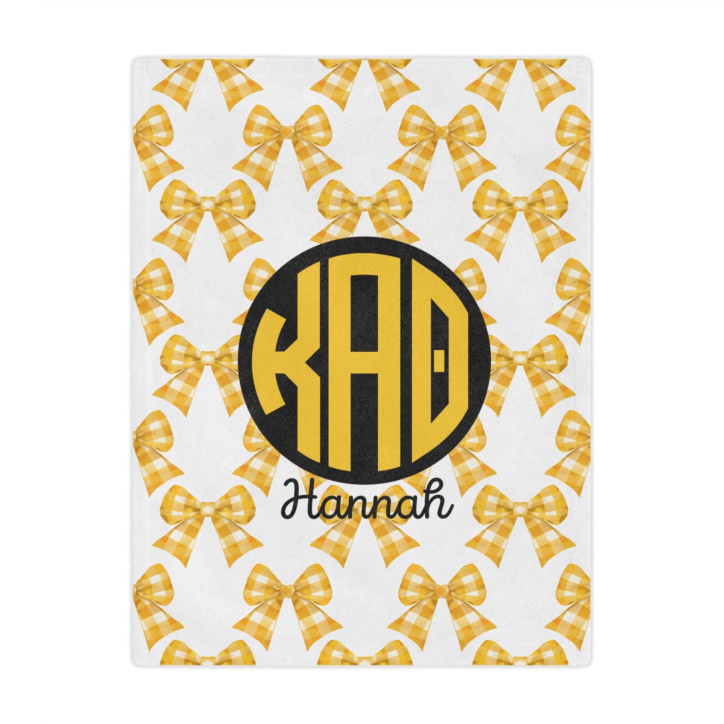 Kappa Alpha Theta Personalized Monogram Bow Blanket - Ivy Society