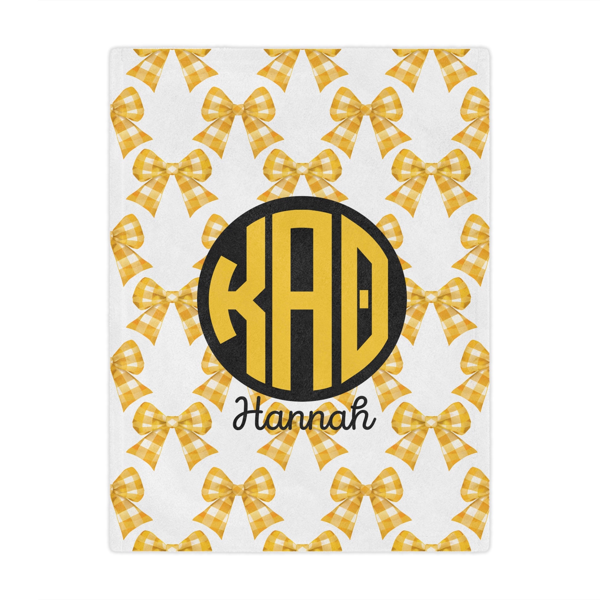 Kappa Alpha Theta Personalized Monogram Bow Blanket - Ivy Society