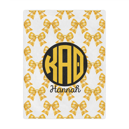 Kappa Alpha Theta Personalized Monogram Bow Blanket - Ivy Society