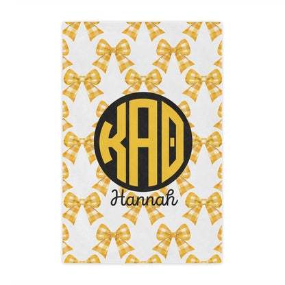 Kappa Alpha Theta Personalized Monogram Bow Blanket - Ivy Society