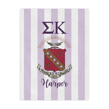 Sigma Kappa Personalized Crest Blanket - Ivy Society