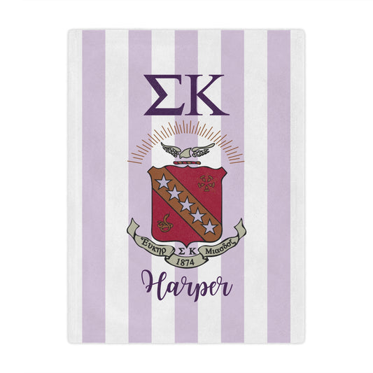 Sigma Kappa Personalized Crest Blanket - Ivy Society