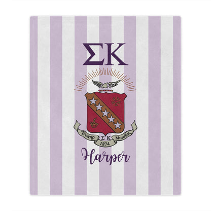 Sigma Kappa Personalized Crest Blanket - Ivy Society