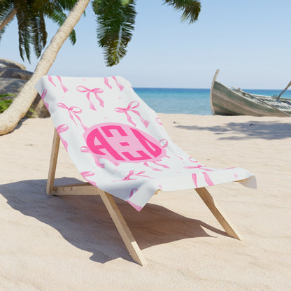 Alpha Xi Delta Monogram Bow Beach Towel - Ivy Society