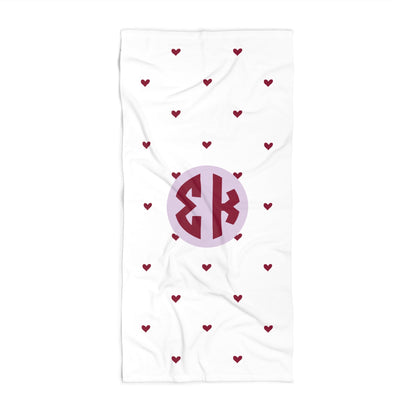 Sigma Kappa Heart Beach Towel - Ivy Society