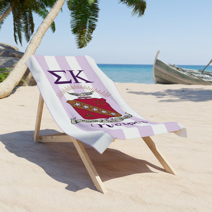 Sigma Kappa Personalized Crest Beach Towel - Ivy Society