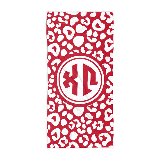Chi Omega Leopard Beach Towel - Ivy Society