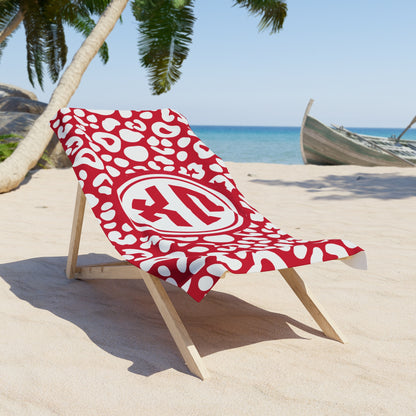 Chi Omega Leopard Beach Towel - Ivy Society